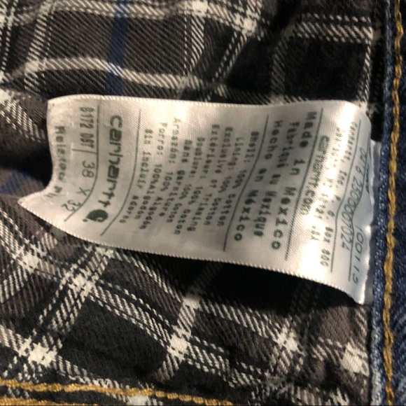 Carhartt Relaxed Fit Flannel Lined Denim Blue Jeans Mens 38 X 32. - Picture 8 of 8